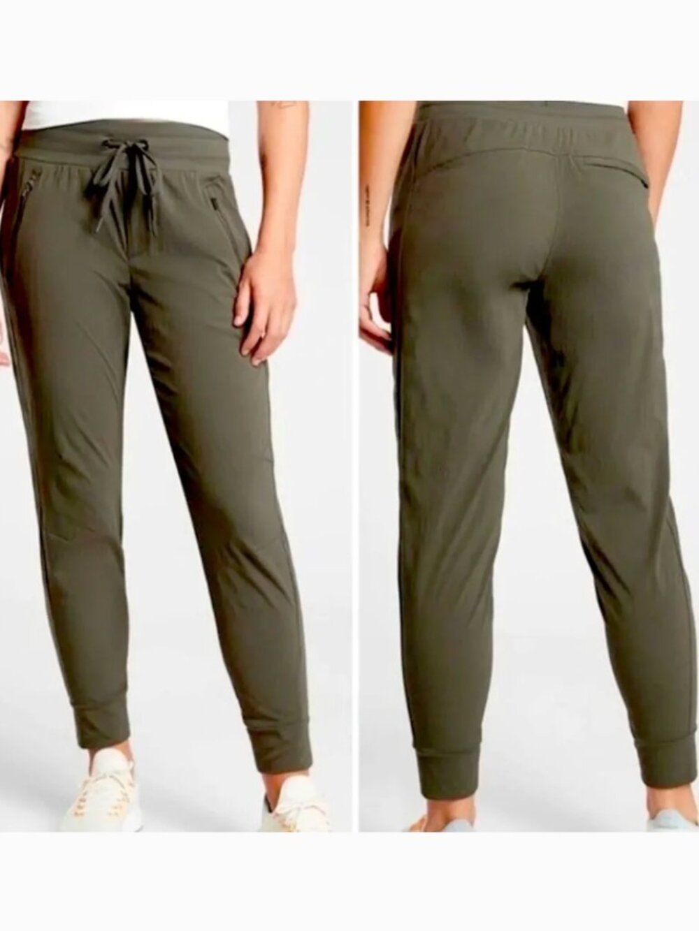 Athleta Trekkie North Jogger Olive Green Ripstop Hiking Outdoors Size 12